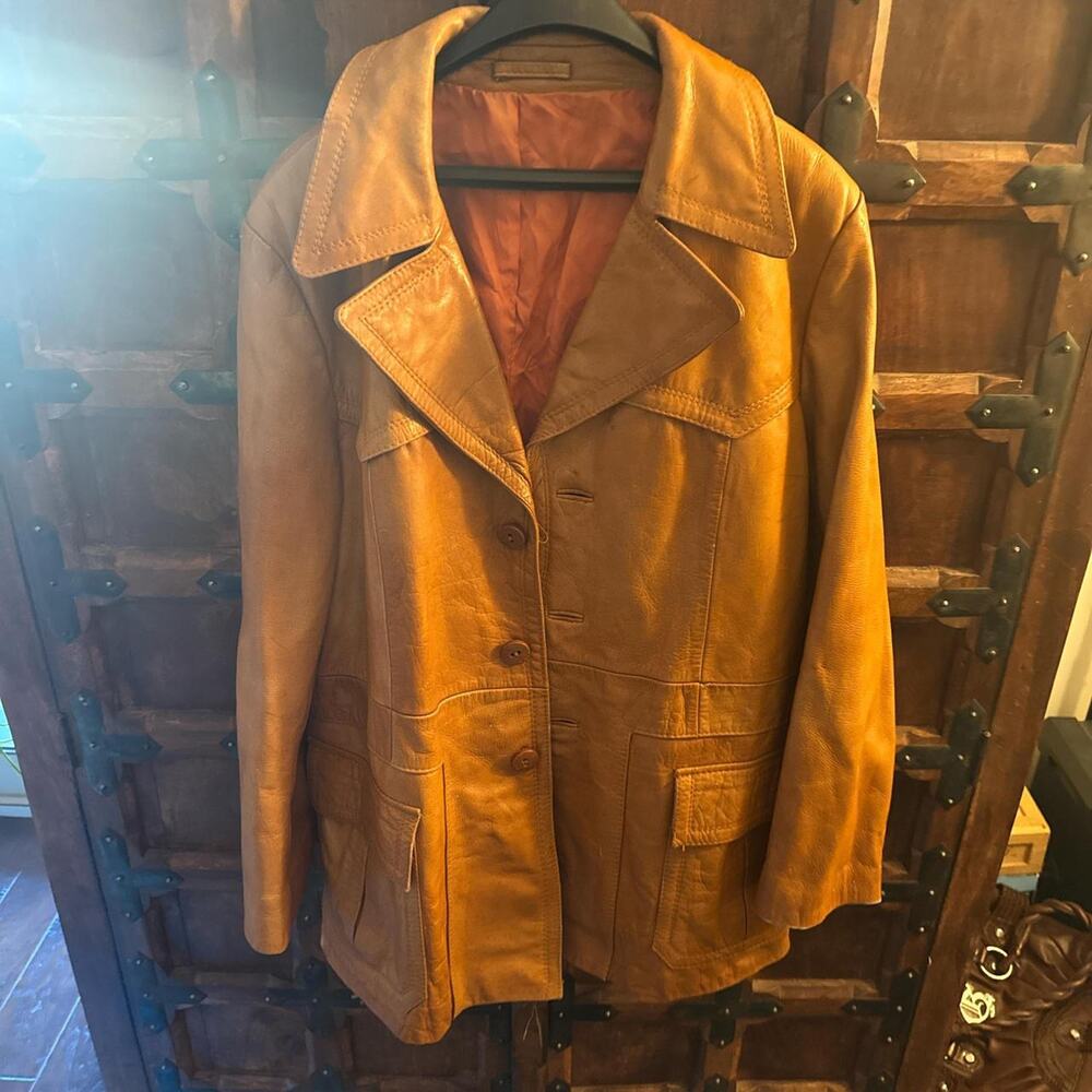 Vintage 70's Vibe Leather Jacket Large